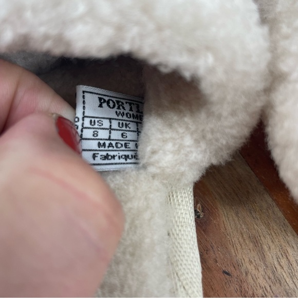 Portland Boot Company shearling slipper slides shoes women’s Sz 8 cream - Picture 4 of 6